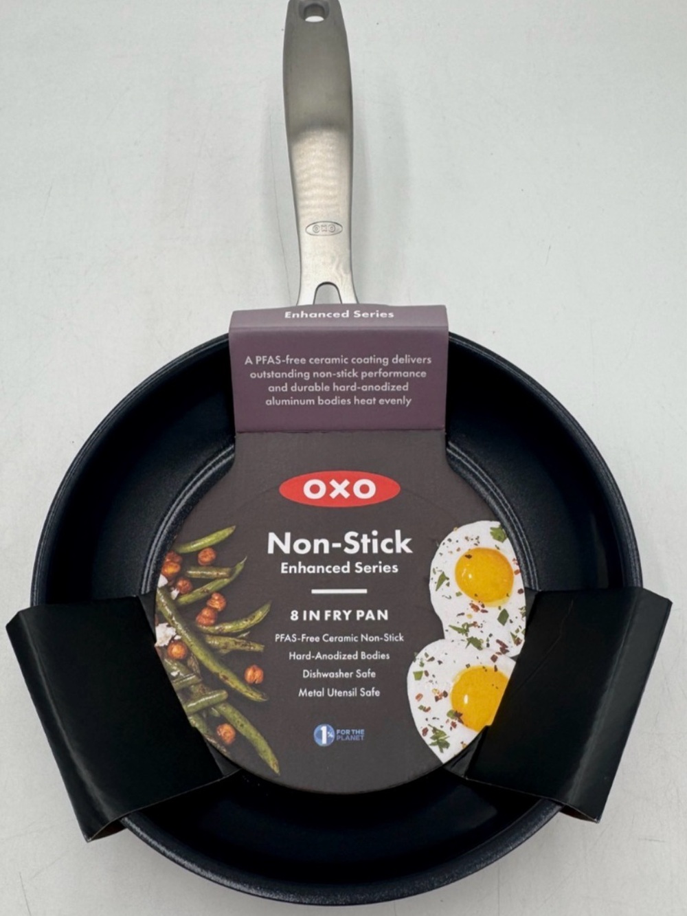 OXO Black Non-Stick 8-inch Fry Pan with Steel Handle